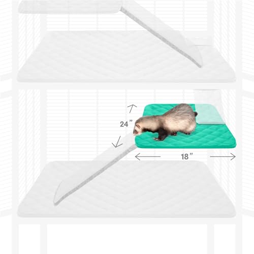 Paw Inspired Fitted Fleece Shelf Liner for Critter Nation Cage, Green | Cover for Ferret Nation/Critter Nation Cage Shelves, For Ferrets, Rats, Chinchillas, Hedgehogs, Small Animals, Pets - color: Green, size: Shelf Liner