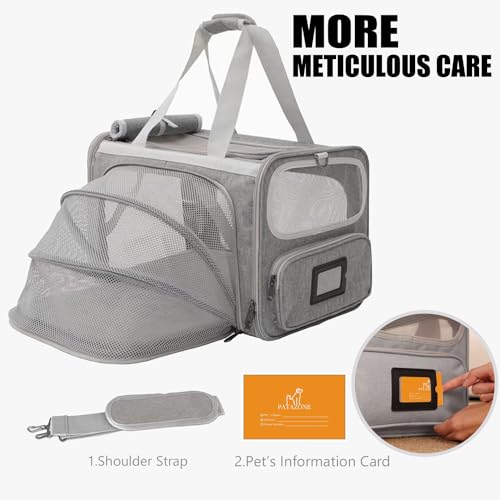 Cat Carriers Soft Stylish Small Dogs Puppy Pets Bag,Sturdy,Ventilated,Airline Approved,Expandable,Rabbit Cage Small Animals Travel Outdoor Carry Kennel Gray Color - color: Grey