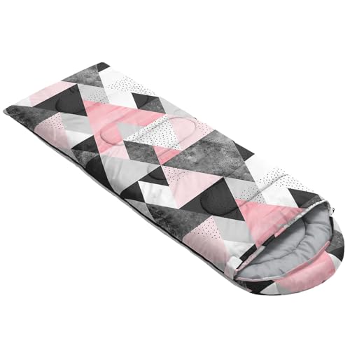 Kids Sleeping Bag for Boys Girls,3D Basketball Print-Lightweight Warm Portable Outdoor Indoor-Waterproof Cold Weather Resistant Sleeping Bag for Camping Hiking - color: Triangle