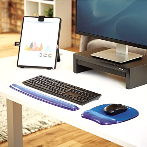 Fellowes Crystals Gel Mouse Pad Wrist Rest - Blue (91141) - color: Blue, size: 9.1L x 7.9W inches
