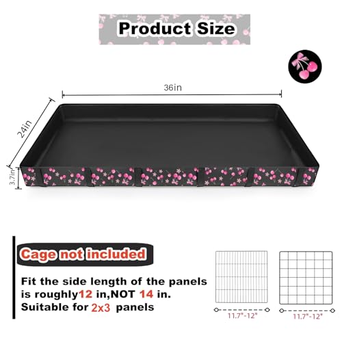 DZWLKJ Waterproof Guinea Pig Cage Liner,Washable Tarp Bottom Base,Cherry Graphic,24"x36", Reusable for Rabbit, Chinchilla, Hedgehog, Ferret & Other Small Animals. - size: C&C 2x3(24x36 inches)