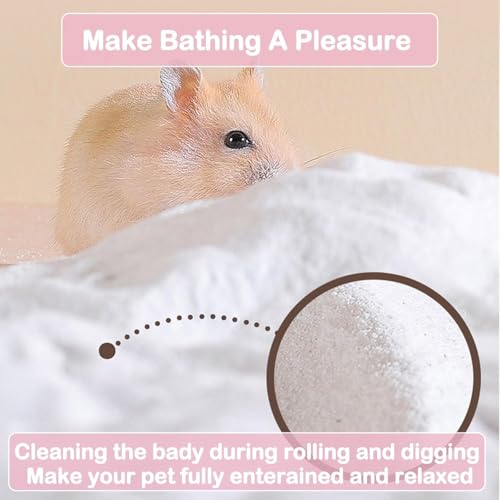 Meow&Woof Hamster Sand Bath Container & Dust-Free Bath Sand Set, 6.5" Sandbox Toilet for Hamster, Gerbil, Chinchilla, Mice – 2.2 lbs Potty Litter Sand for Small Animals (Pink)