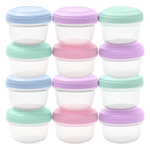 WeeSprout Leakproof Baby Food Storage - 12 Set, Small Plastic Containers with Lids, Lock in Freshness, Nutrients & Flavor, Freezer & Dishwasher Friendly, 4oz Snack Containers (Variety Pastel) - color: Pastel Variety
