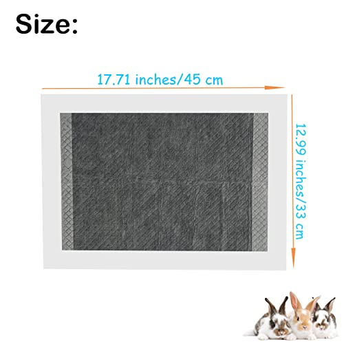 100 Pcs Disposable Rabbit Pee Pads,Pet Pees Pad Cage Black Carbon Liner,Super Absorbent Leak Proof Cushion Reduce Odor Bunny Training Accessories for Kitten Puppy Hamsters Hedgehog - size: 【13.0 x 18.0 in】