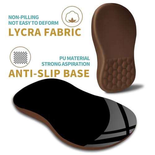 Hokafenle Ergonomic Mouse Pad Wrist Support with Massage Design, Wrist Rest Pain Relief Mousepad with Memory Foam&Non-Slip PU Base, Mouse Pads for Wireless Mouse & Desk (12x8 inch,Brown) - color: HK013-Brown