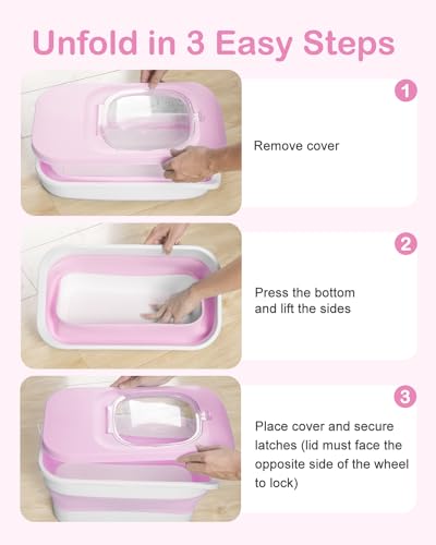 10-13 Lbs Airtight Dog Food Storage Container,Collapsible Pet Food Storage | Dog Food Container with Double Airtight Seal,Cat Food Container Dry Food Fresh,Space Saving,Pest/Mouse-proof,Scoop,Pink - color: Pink/10-13 Lbs