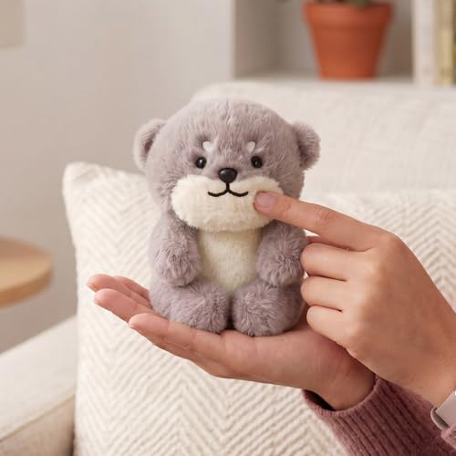 Ditucu Palm-Sized Otter Stuffed Animals Cute Soft Mini Plush Doll Small Plushies Toys Gifts for Kids Brown 6 inch - style: Otter
