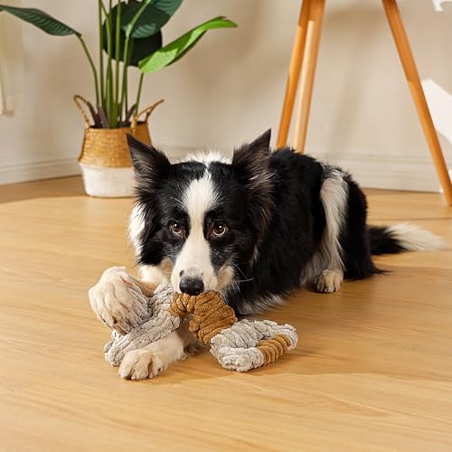 Tug of War Dog Toy, Crinkle Dog Toys for Large Dog, Soft Dog Plush Toy with Squeaky, Stuffed Animal for Dogs (Tug Series, Donkey)