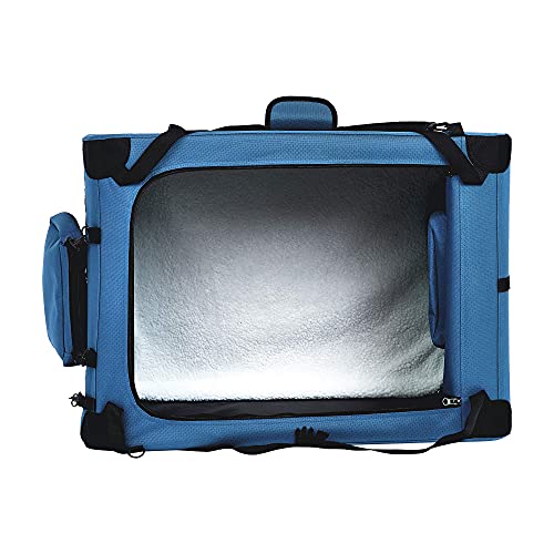 Amazon Basics Folding Portable Soft Pet Dog Crate Carrier Kennel, 36 x 24 x 24 inches, Blue - color: BLUE, size: 36.0"L x 23.4"W x 24.0"H