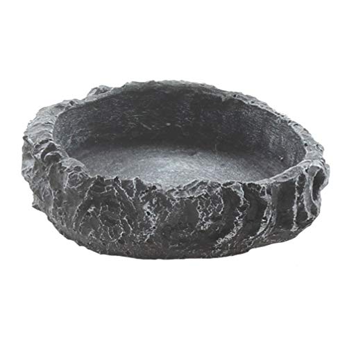 2 Pack Reptile Water Dish Food Bowl Rock Worm Feeder for Leopard Gecko Lizard Spider Scorpion Chameleon (De 3.1in x H 0.8in)
