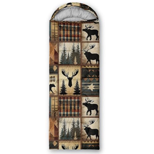 AILONEN Midnight Meow Sleeping Bag, Charcoal Cat Eyes Crescent Graphic, Portable Camp Sack Sleepover Style - color: S224