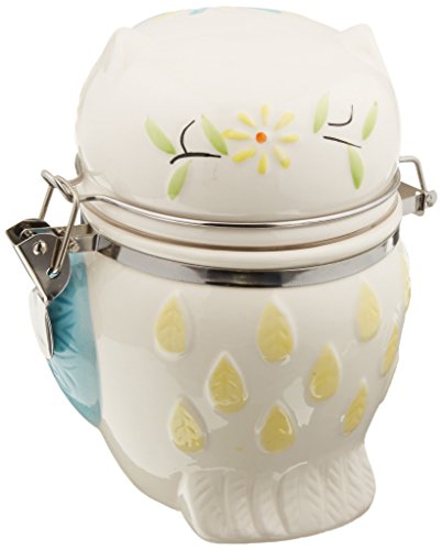 Boston Warehouse Hinged Jar with Floral Owl Design - color: Floral Owl