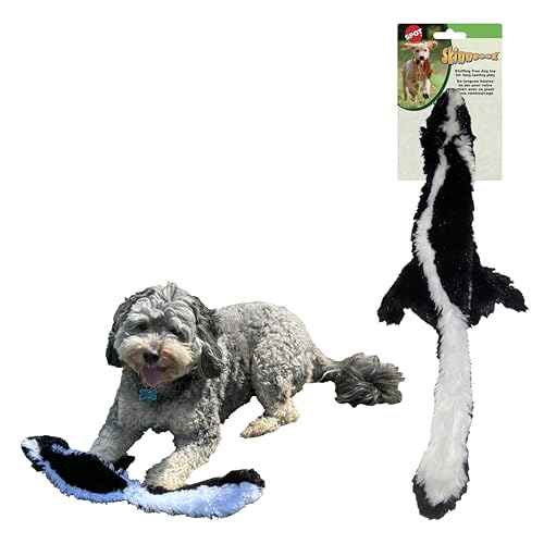 SPOT Skinneeez Skunk 23-Inch Stuffing-Free Plush Dog Toy – Realistic Design with 2 Squeakers – Durable, Soft Polyester for Medium & Large Dogs – Tug, Fetch & Shake Play – for Moderate Chewers - style: Skunk