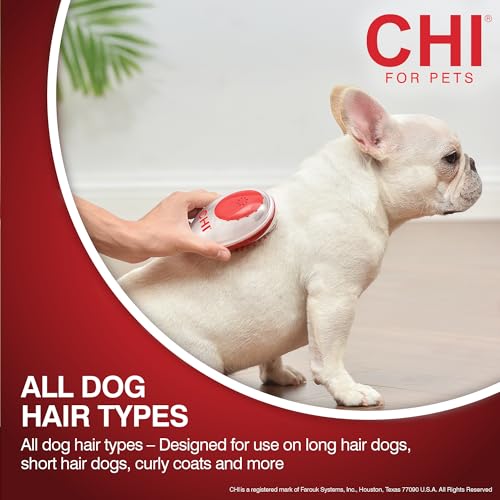 CHI for Dogs Soap Dispensing Palm Brush, Handheld Dog Bathing Scrubber with Built-In Shampoo Dispenser, Soft Rubber Bristles for Massaging and Deep Cleaning All Dog Coat Types, Red | Built-in shampoo dispenser, soft rubber bristles, massages while deep cl