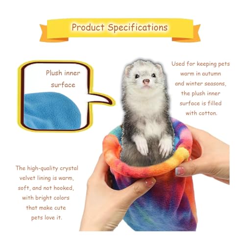 Guinea Pig Hideout, Soft Fleece Rabbit Snuggle Sack, Small Animal House Ferret Cozy Cave Hamster Sleeping Bag for Small Pet/Ferret/Chinchilla/Bunny