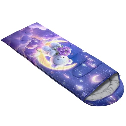 QOOMO Camping Sleeping Bags,3 Season Warm & Cool Weather,Lightweight,Waterproof Sleeping Bags for Adults & Kids,Traveling,and Outdoors,Camping Gear Equipment - color: Kawaii Bear 5