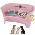 Neater Feeder Express Mess Proof Dog Bowls Elevated for Medium and Large Breed – Made in USA – No Spill Raised Slow Feeder Elevated Dog Bowl Stand, Slow Feed Food and Water Bowl Set, Pink - color: Pink, size: Medium to Large w/ 9 Peak Slow Feed Bowl