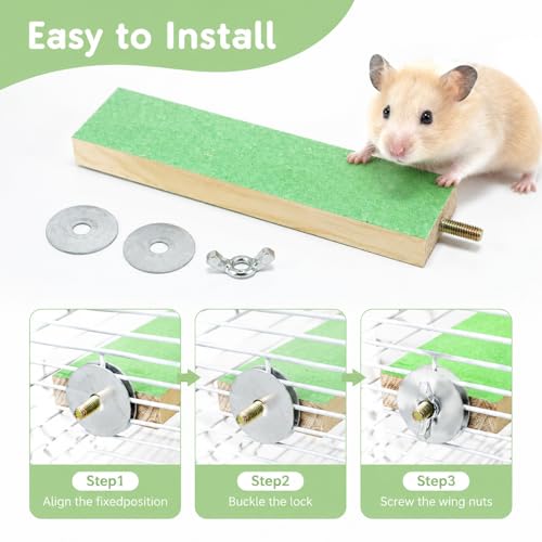 4 PCS Rat Climbing Toys Wood Hamster Climbing Cage Steps with Colorful Sand Sharpening Claws Platform, Sugar Glider Toys Sugar Glider Cage Accessories Small Animal Scratching Sandpaper for Cages