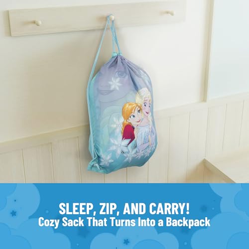 Jay Franco Disney Frozen Sparkle Slumber Sack - Cozy & Warm Kids Lightweight Slumber Bag/Sleeping Bag - Featuring Anna and Elsa (Official Disney Product) - color: Blue - Frozen