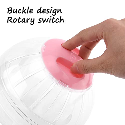 Hamster Exercise Ball, 5.7 Inch Transparent Running Wheel | Dwarf Hamsters to Reduce Boredom and Increase Activity - color: Pink