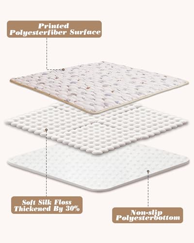 Viviland Baby Mats for Floor, 71x59 Inch Playpen Mat, Thicker & Large Soft Playmat for Baby and Toddlers Infants, Non-Slip & Machine Washable, Gray Elephan - color: Gray Elephant, size: 71" X 59"