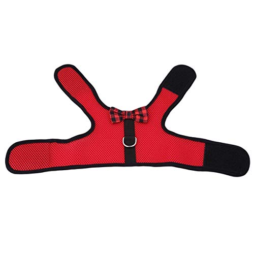 Rabbit Harness with Leash Adjustable Soft Mesh Vest Harness for Bunny Kitten Guinea Pig Rat (S, Red) - color: Red, size: S