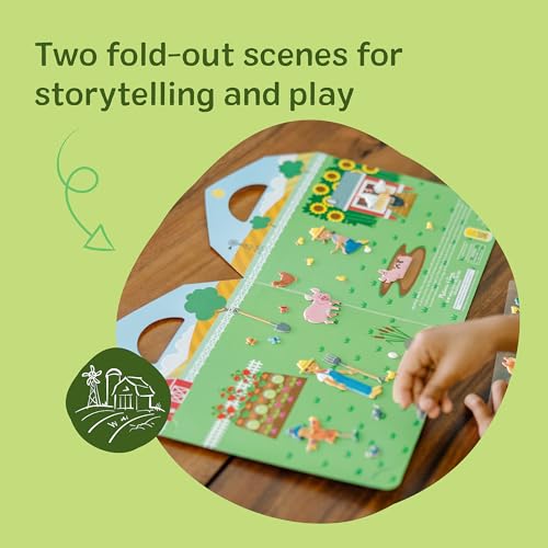 Melissa & Doug Puffy Sticker Play Set – On The Farm, 52 Reusable Stickers with 2 Fold-Out Scenes, Restickable Animal Arts and Crafts Activity Book for Kids Ages 4+ - FSC Certified