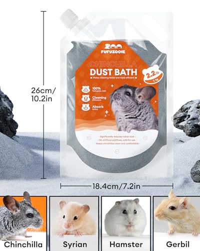 Chinchilla Dust Bath - Gentle Powder for Hamsters & Gerbils, 35oz | Natural sand bath for healthy fur. Safe for chinchillas, hamsters, gerbils & small pets. Gentle, premium dusting powder. - size: 35OZ