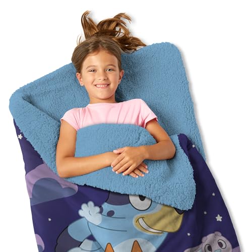 Silk Touch Sherpa Slumber Bag for Boys and Girls, Sleeping Bag with Zipper, Sleepover Set, 27 x 56 inches - color: Slumber Pups