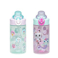 Zak Designs Gabby's Dollhouse Sage 16oz Leak-Proof Straw Kids Water Bottle | BPA Free Durable Plastic, Cupholder Friendly, Dishwasher Safe, Easy to Clean, Lid Lock, Handle, For School, Home, Travel - color: Gabby's Dollhouse (The Gabby Cats)
