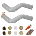 PINVNBY Plastic Hamster Cage Tunnels with Chew Toy,2 PCS Small Animal Folding Tube Guinea Pigs Training Hideout Tunnel 19 PCS Ferrets Cage Accessories for Mouse Gerbils Rats Mice(Gray) - color: 【Grey】