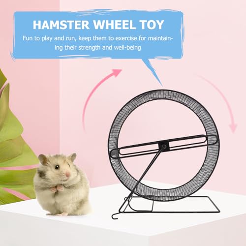 POPETPOP Hamster Exercise Wheel with Rack Silent Running Toy for Hamsters Hedgehogs Squirrels and Guinea Pigs Home Pet Exercise Wheel 11.02 X 10.23 X 5.90 in - size: 26X15X28.5CM