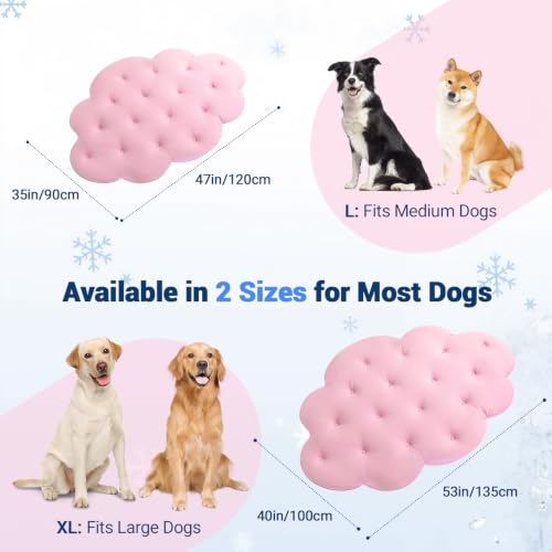 Q-Max>0.5 Dog Cooling Mat (Cool&Warm), 53''×40'', XL, Cloud Pink | Double-Sided Self-Cooling Mat for Dog, Pet Cool Pads for Summer, Crate, Kennel, Machine Washable, Cat Cool Bed, Non-Gel - color: Cloud-Pink, size: XL