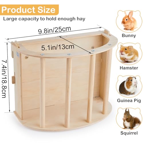 Unicorn Catcher Wooden Guinea Pig Hay Feeder, Large Hanging Rabbit Rack | Bunny Hay Holder Featuring A Large Capacity Wooden Design For Organized Feeding In Chinchilla And Ferret Cages - size: 1 PACK