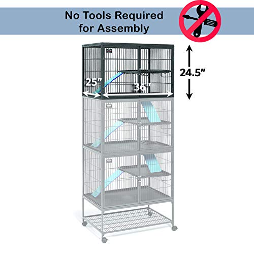 MidWest Homes for Pets Ferret Nation Add-On Unit Small Animal Cage, No Stand, Expands Models 181 or 182 - color: Black: 1 Inch Wire Spacing: Ferret Nation, size: Add-On Unit