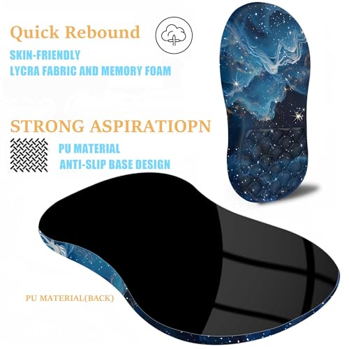 Ergonomic Mouse Pad Wrist Support,Blue Space Wrist Rest Mousepad for Carpal Tunnel Pain Relief,Integrated Memory Foam Slope Massage Bulge Design - color: T-01
