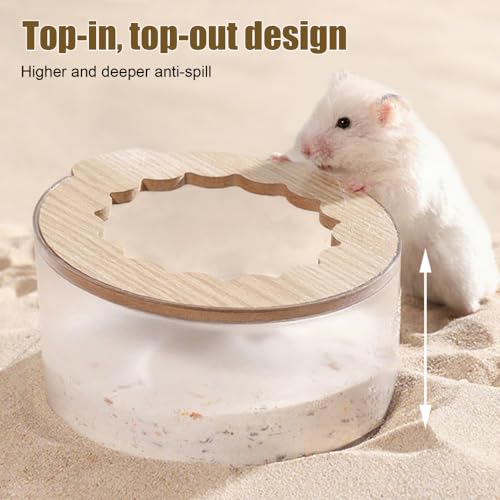 Hamster Sand Bath Box, Transparent & Detachable Small Animal Sand Container, Anti-Spill Sandbox for Hamsters Gerbils Mice Lemming - color: Black transparent
