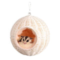 PP Rattan Rat Hammock with Removable Cotton nest, Suitable for Guinea Pigs, Sugar Gliders, Hamsters, Parrots in All Seasons (White) - color: White