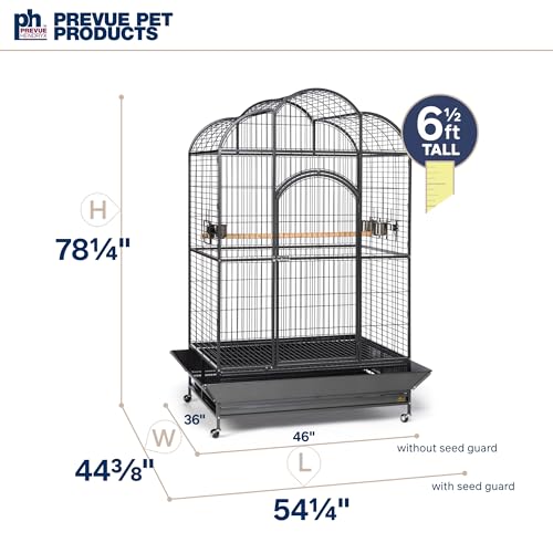 Prevue Hendryx Silverado Macaw Dometop Cage 3155S Silverado 46-Inch by 36-Inch by 78-1/4-Inch - color: black