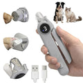 2-in-1 Quiet Electric Pet Nail Clipper & Grinder with Light for Dogs Cats | 3-Speed Grinding, Nail Catcher, Safety Guard, Low-Noise Motor, USB Rechargeable Design for Stress-Free Home Grooming - color: gray