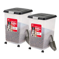 IRIS USA Dog Food Storage Container, 2-Pack, Up to 54 lbs, Black | Made in the USA, Comes w/ Wheels & 2-Cup Scoop, Airtight Seal, BPA-Free, Bird Seed, Cat food, Cat Litter, Multi-Pet Household - color: Black, size: 54 lbs - 2 Pack