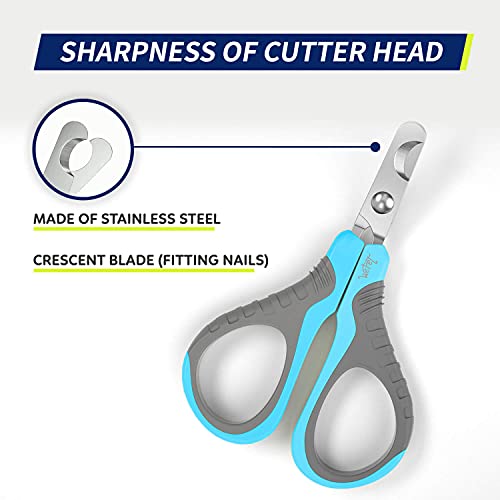 Pet Nail Clippers U07.1, Professional Claw Trimmer, Bended Scissor Special for Cats, Kittens, Dogs, Puppies, Small Animals, Grey/Maya Blue - color: #13 Grey/Maya Blue