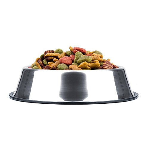 Mlife Stainless Steel Dog Bowl with Rubber Base for Small/Medium/Large Dogs, Pets Feeder Bowl and Water Bowl Perfect Choice (Set of 2) - size: 16oz