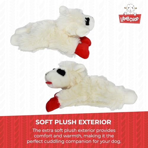 Multipet Lamb Chop Dog Plush Toy-Squeaky Toy for All Dogs - Extra Soft Plush - Stuffed Animal Dog Toy for Cuddling & Playing - Cute Pet-Toy (6", Cream) (Pack of 2) - size: 6" (Pack of 2), style: White