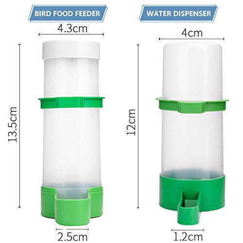 Bird Feeder, Bird Water Dispenser for Cage, XISTEST 2PCS Automatic Bird Water Feeder with 1PCS Food Feeder for Cage Pet Parrot Budgie Lovebirds Cockatiel (2pcs 140ml + 1pcs 150ml) - size: 2pcs 140ml + 1pcs 150ml