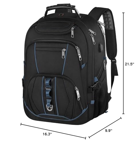 Travel Laptop Backpack,Extra Large 18.4 inch Gaming Laptop Backpacks,Big Capacity TSA Friendly RFID Anti Theft Pocket College Heavy Duty Computer bag for Women Men - color: Blue