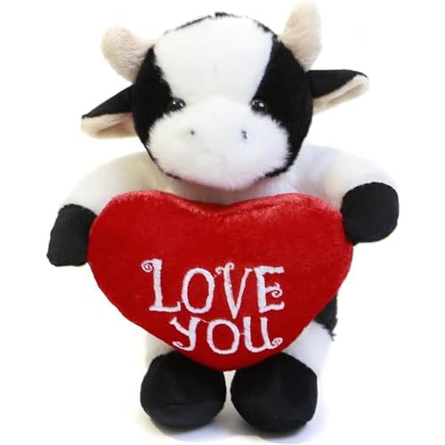 Cow Stuffed Animal 8 Inches Surprise Valentines Day Stuffed Animals Hideaway Spring Inspired Gift for Girls and Boys Birthday, Valentine’s Day, Easter Day (Cow Stuffed Animal) - style: Valentine Cow Stuffed Animal
