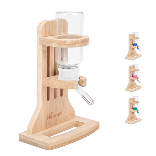 Niteangel Hamster Water Bottle with Stand: 4oz/120ml Capacity & Leak-Proof | Adjustable Height - Far Away Cage Mess & Wet Bedding Water Dispenser for Syrian Dwarf Hamster Gerbils Mice Rat Or Small Pets - color: White
