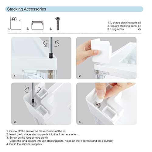 Niteangel Stacker Hamster Cage Accessories - Stacker Cage Wheels or Stacking Holders or Replacement Glass Board for Hamster Gerbil Mice Degu Or Other Small-Sized Pet