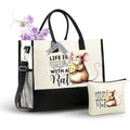InnoBeta Rat Gifts, Rat Gifts for Women, Tote Bag, with Top Zipper Closure and Shoulder Strap for Birthday, Mother's Day, Christmas